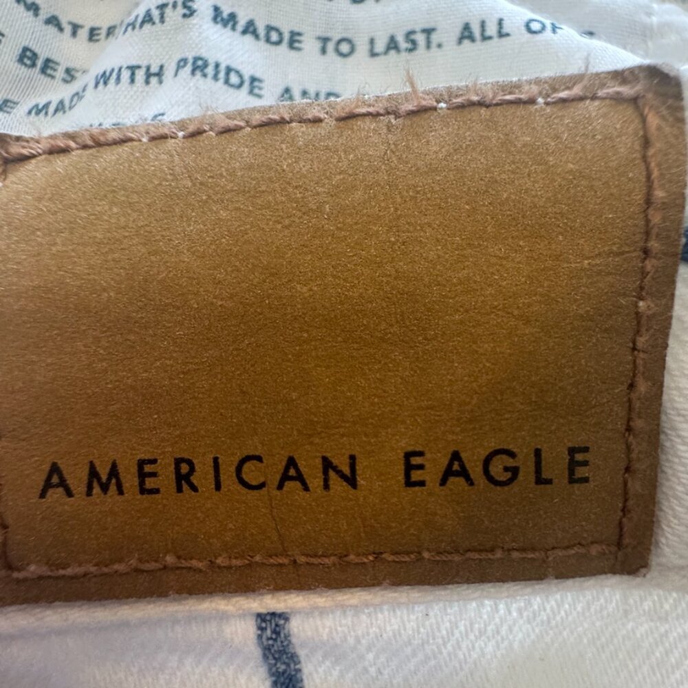 American Eagle White and blue stripped pants Size 0 - Picture 6 of 8
